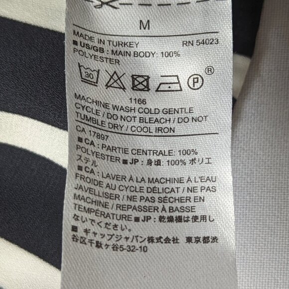 Sleeveless blouse navy and white striped medium EUC Banana Republic - Picture 8 of 9